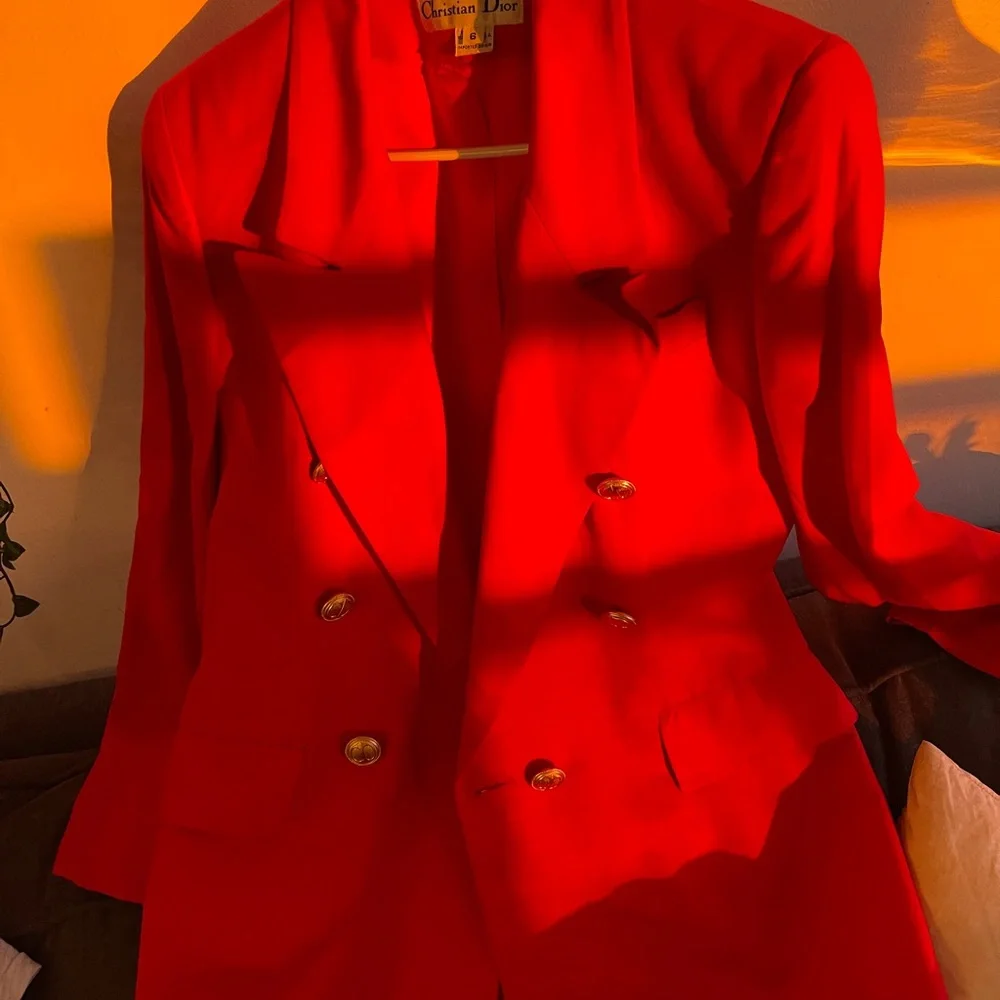 CHRISTIAN DIOR double breasted BLAZER WITH GOLD BUTTON SIZE 6🔥